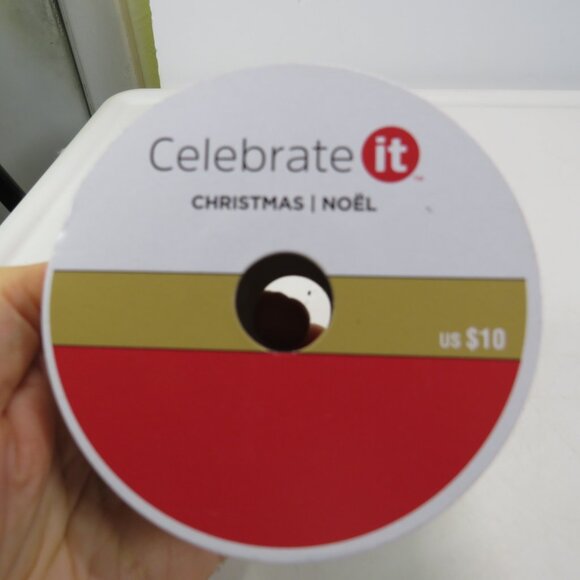 Ivory & Gold Glittered Swirl Wired Ribbon 25 feet NEW - Picture 2 of 4